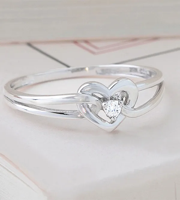 Bague Mon Amour Or Blanc Carats Diamant Bijoux Edenly