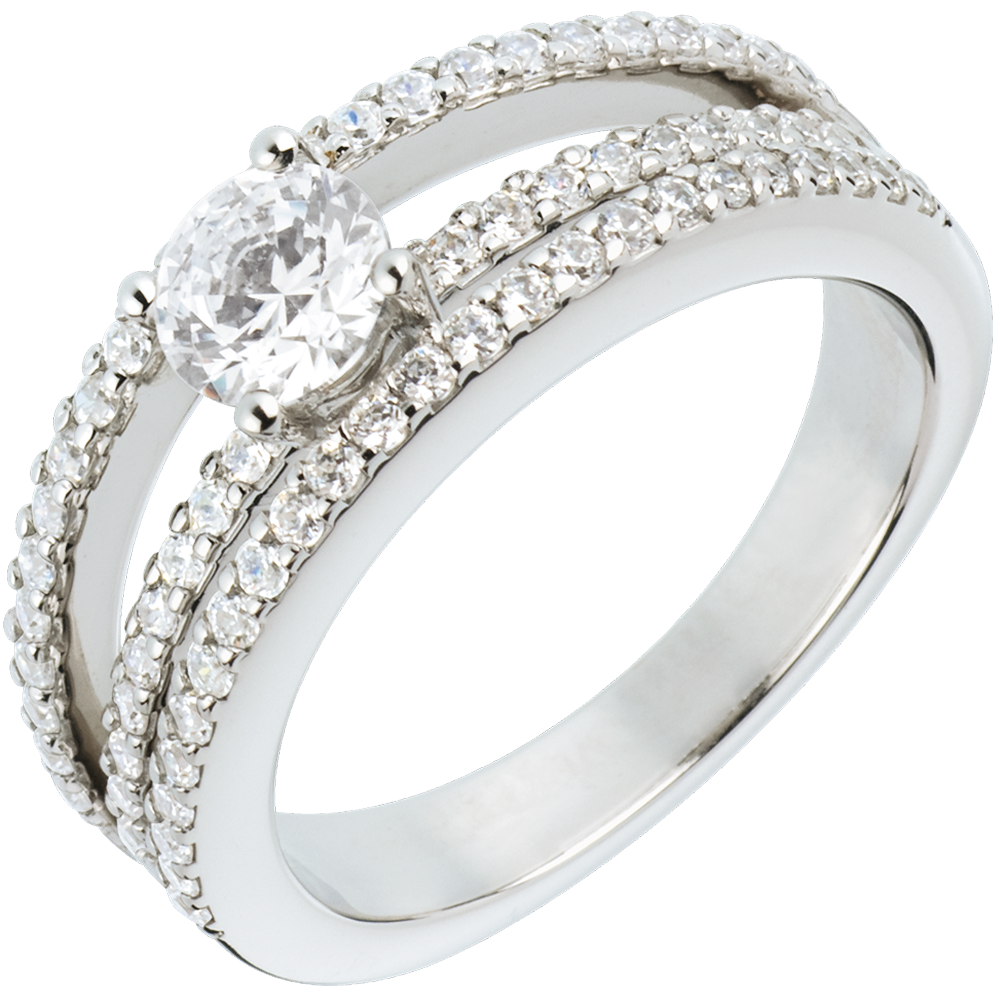 Bague de Fiançailles Destinée Duchesse diamant central 0 5 carat