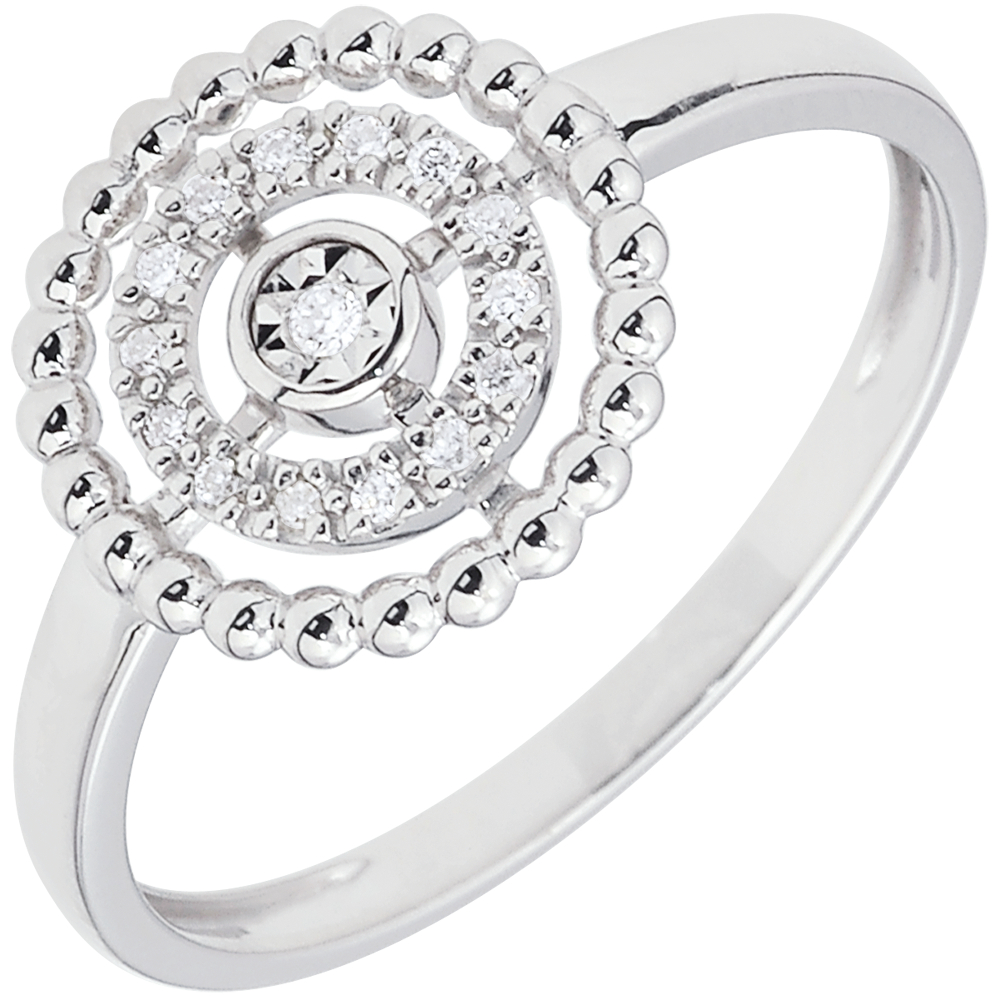 Bague Or Blanc 18 Carats Diamant C2778