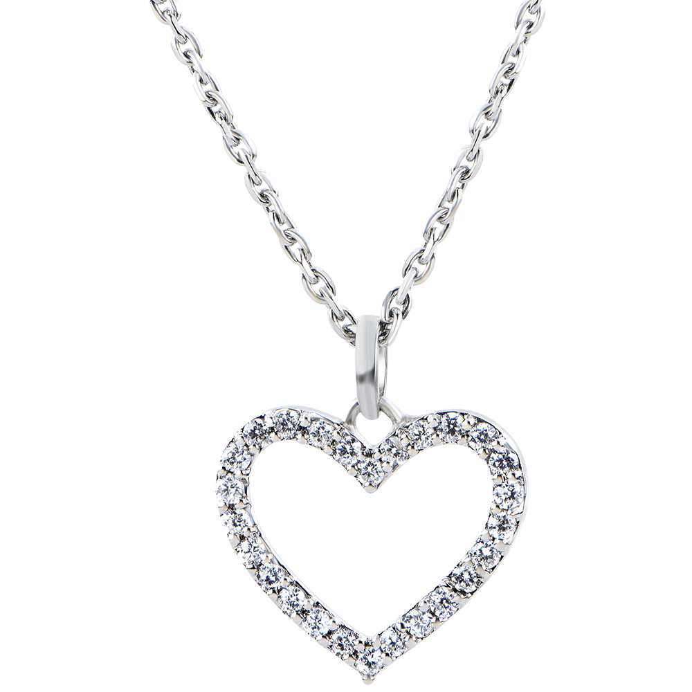 Pendentif Abondance Coeur Enchanté or blanc 18 carats et diamants