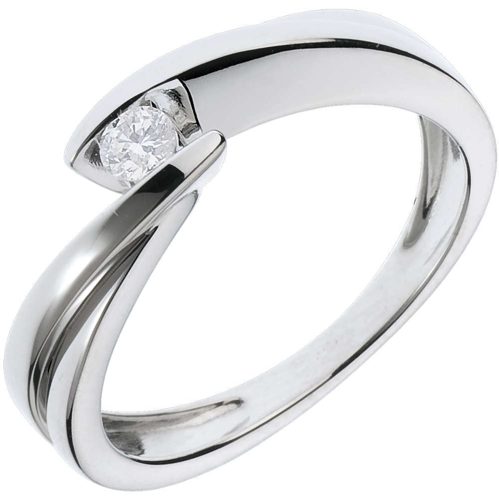 Solitaire Nid Pr Cieux Ondine Or Blanc Carats Diamant