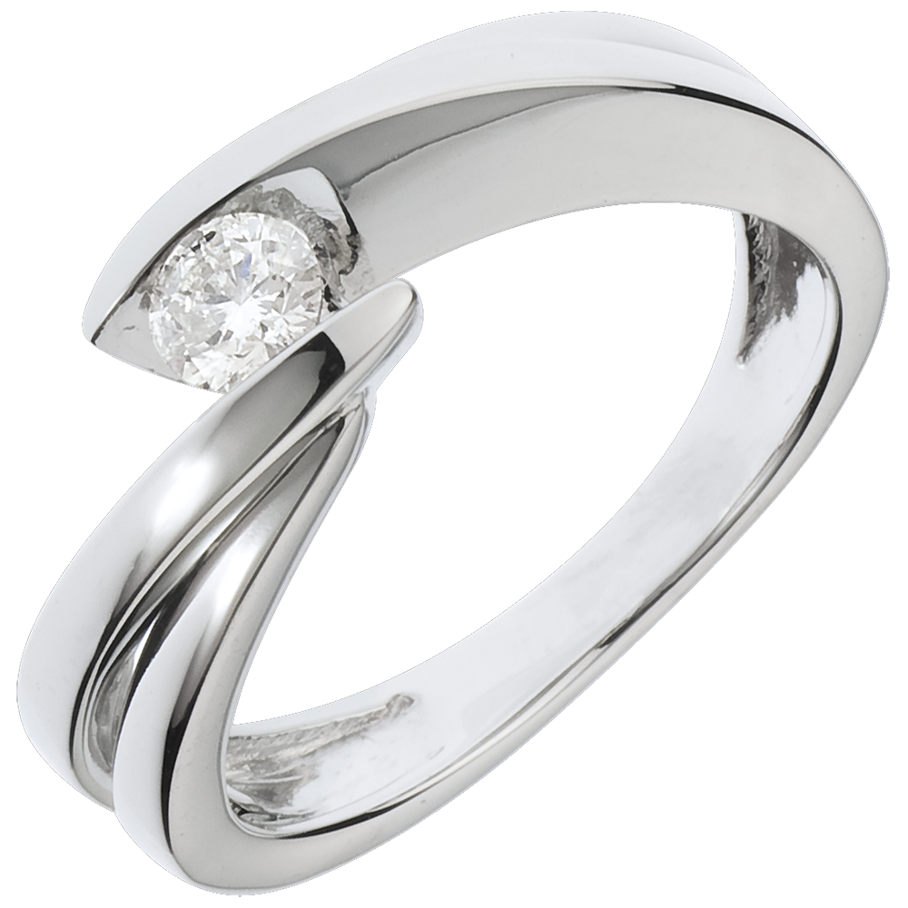 Solitaire Nid Pr Cieux Ondine Or Blanc Carats Diamant