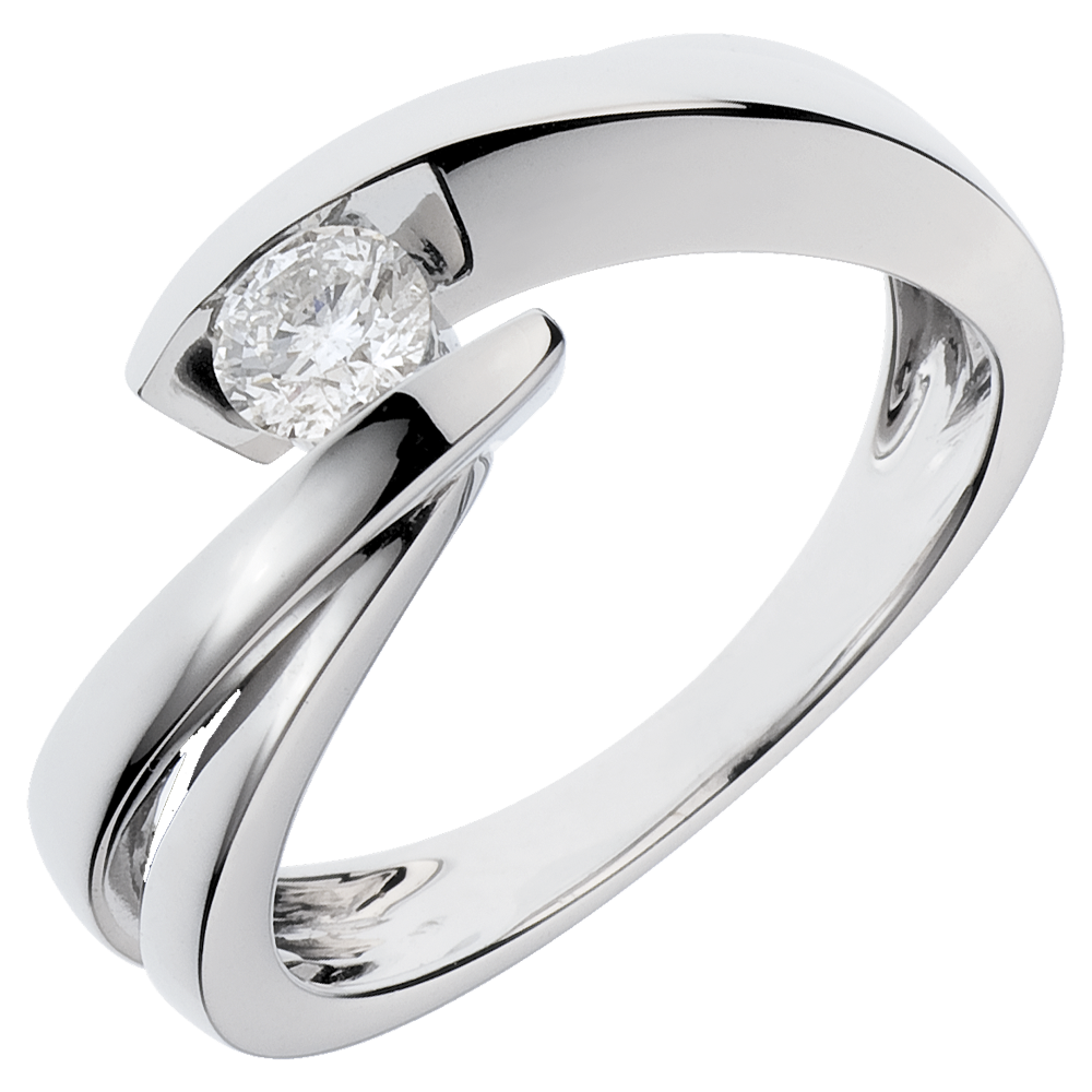 Solitaire Nid Pr Cieux Ondine Or Blanc Carats Diamant