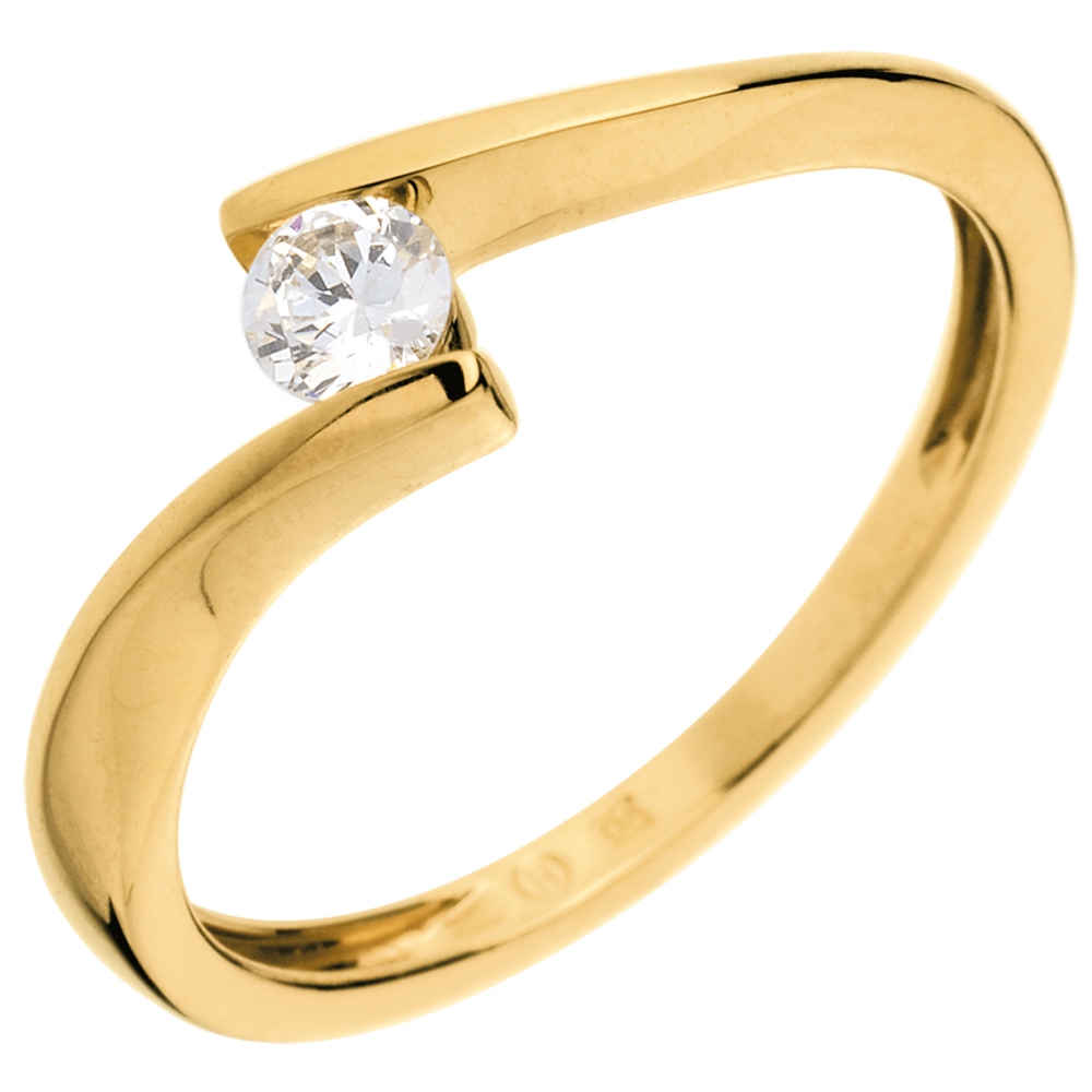 Solitaire Nid Précieux Apostrophe or jaune 18 carats diamant 0 16