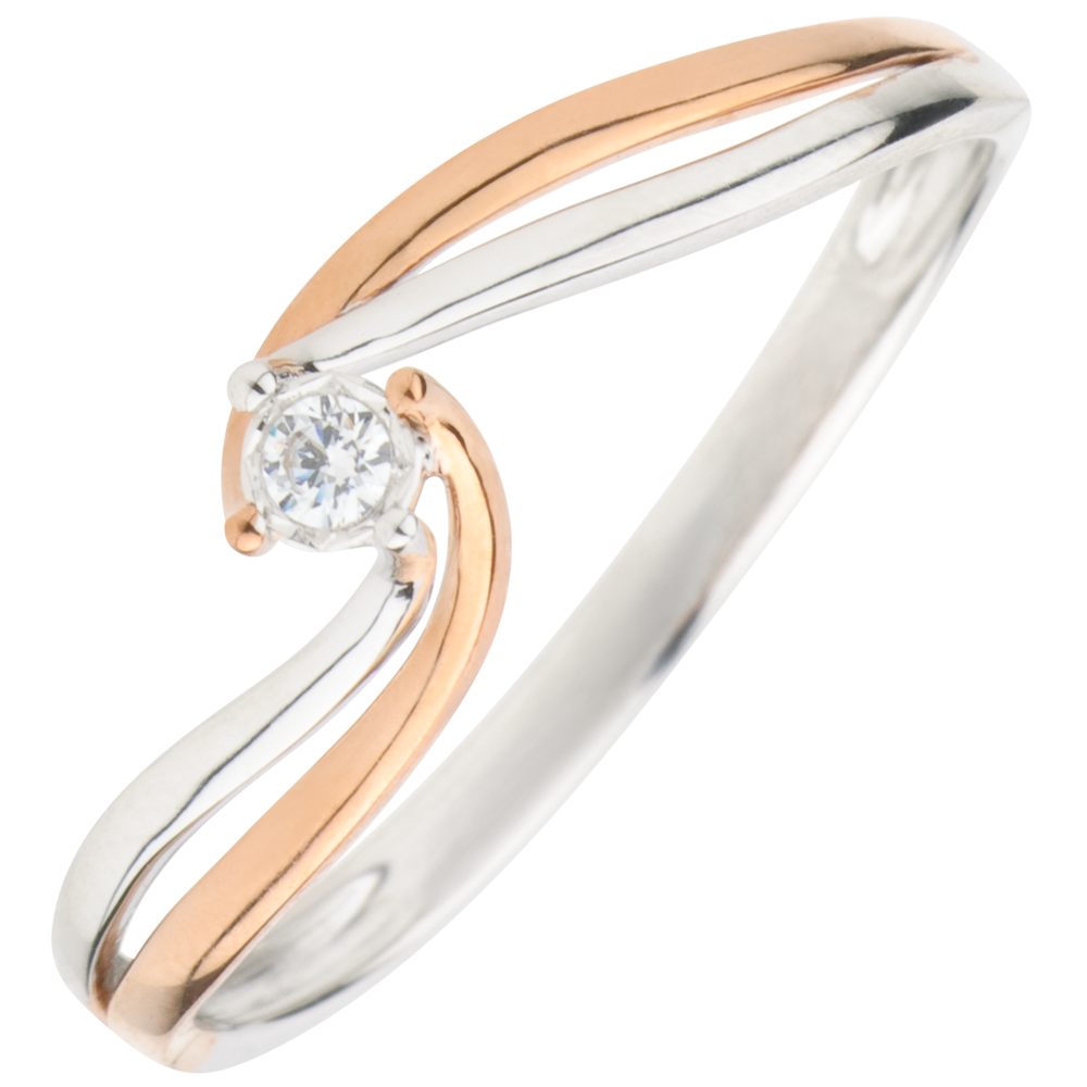 Bague Solitaire Nid Précieux Précieuse diamant 0 03 carat or