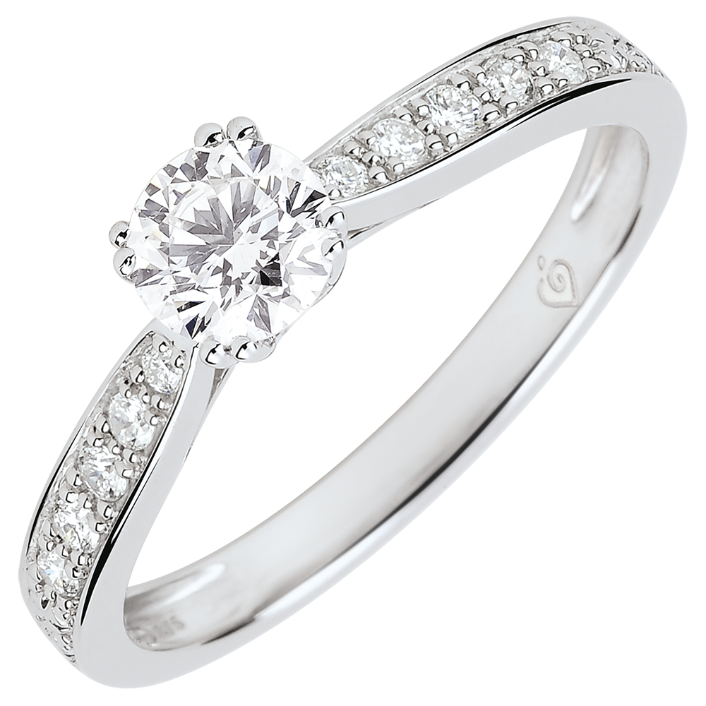 Bague Solitaire Garlane Griffes Diamant Carat Or Blanc