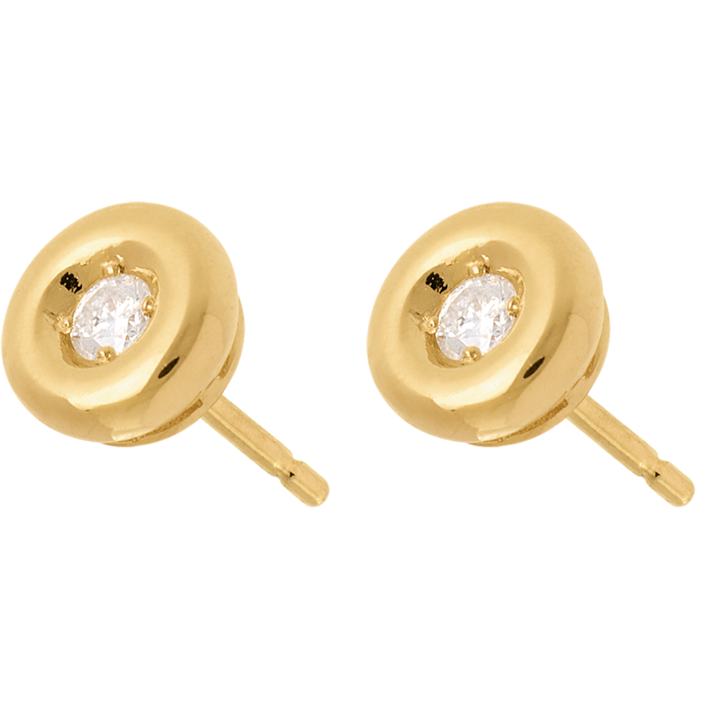 Boucles D Oreilles Calice Diamant Puce Or Jaune Carats Bijoux Edenly