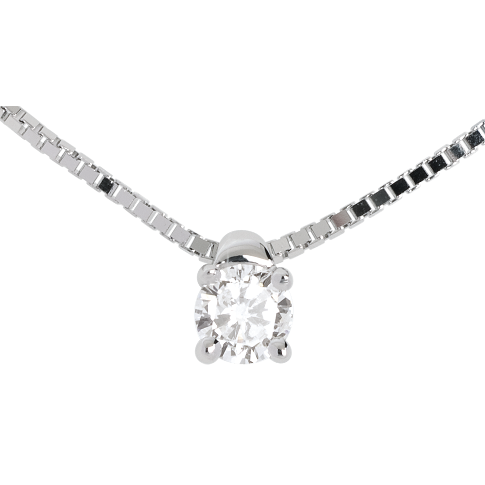 Collana Punto Luce Oro Bianco Carati Diamante Carati