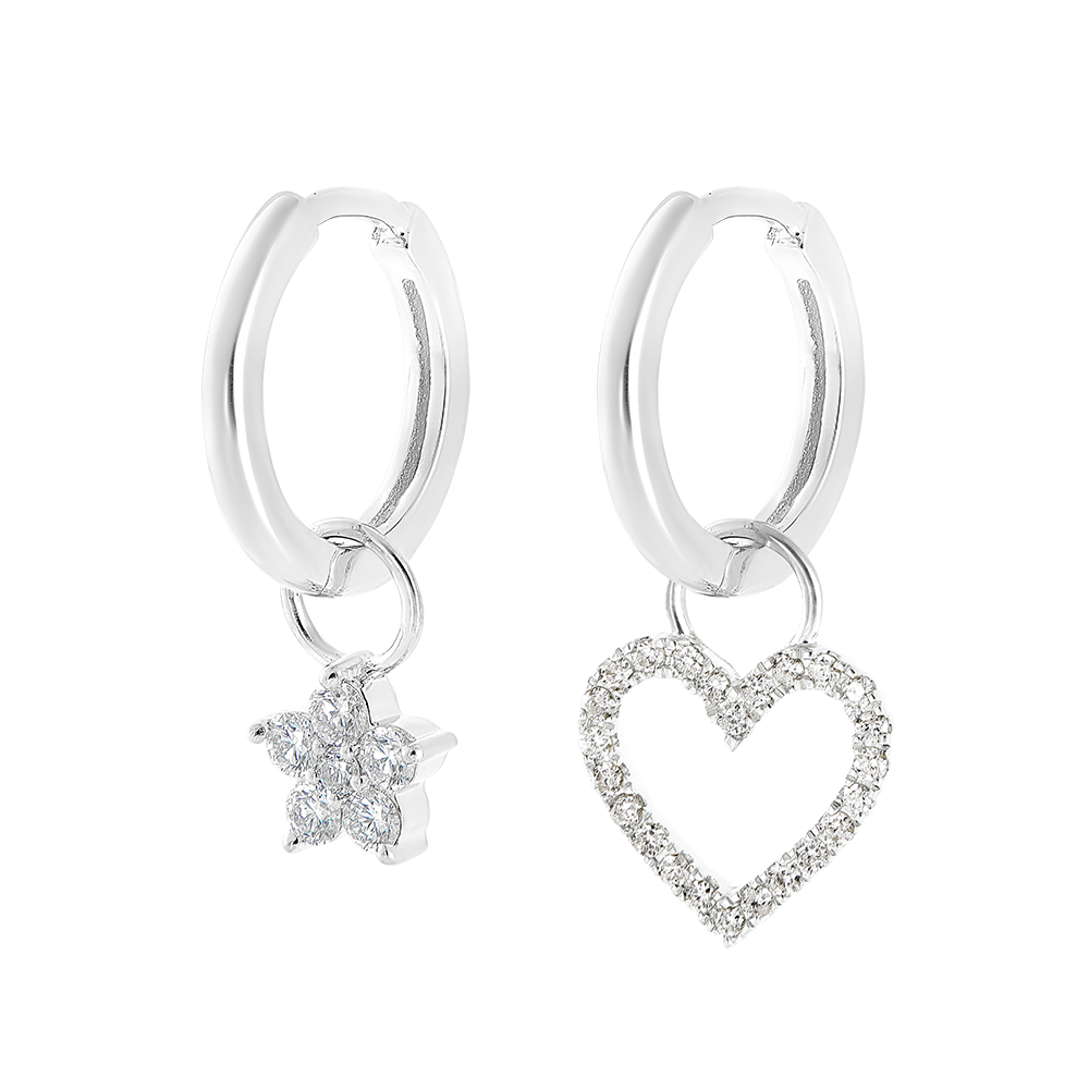 Une Paire De Boucle D Oreille Mix En Or Blanc Carats Bijoux Edenly