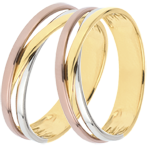 Wedding Ring Saturn Trilogy Variation Three Golds Carat Edenly