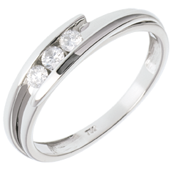 Trilogía Nido Precioso - Bipolar oro blanco - 3 diamantes - 0.16 quilates - 18 quilates