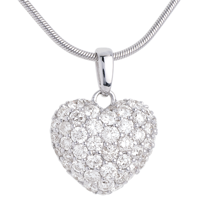 Pendentif Coeur Pav Or Blanc Carats Et Beli Re Gm Carat