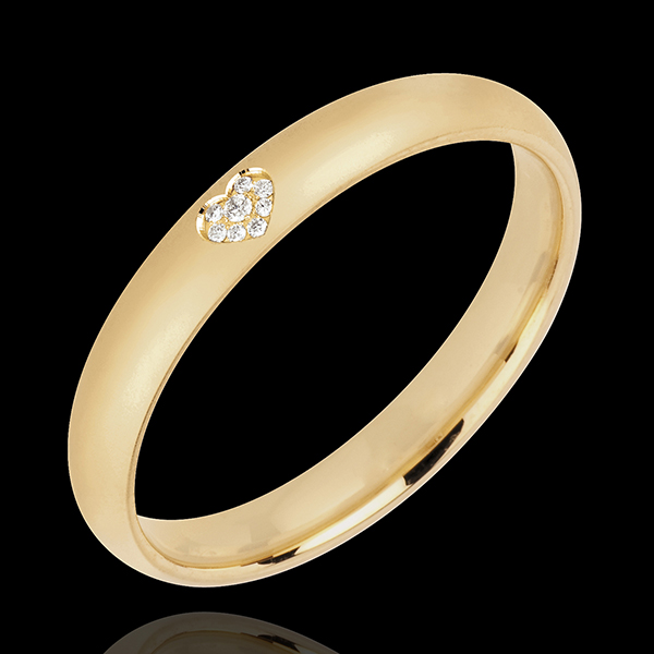 Wedding rings 3 mm « l’Atelier » 20247 - Yellow gold polished 18 carats - Court - Heart motif