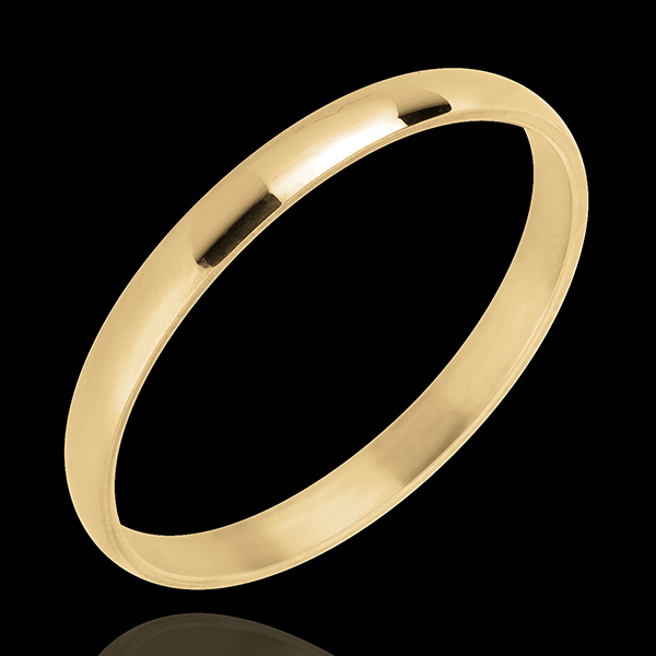 Fede nuziale 2 mm « l’Atelier » 32322 - Oro giallo lucido 9 carati - Sottile