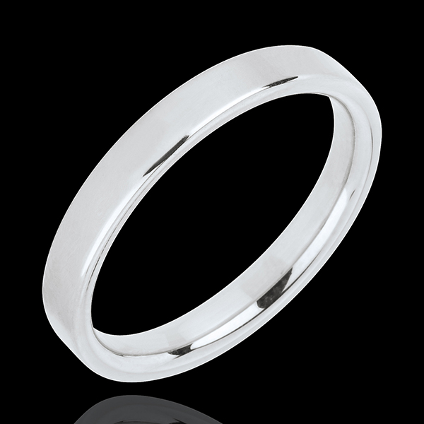 Wedding rings 3 mm « l’Atelier » 20427 - White gold polished 18 carats - Ribbon