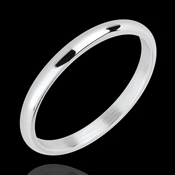 « L'Atelier » n. 20018 - Fede nuziale 2 mm Oro bianco lucido 18 carati (750) - Standard