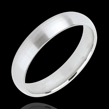 « L'Atelier » nº 20068 - Alliance 4 mm Or blanc toilé 750 ‰ (18 carats) - Standard