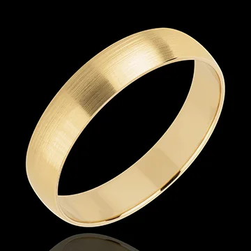 « L'Atelier » n. 20372 - Fede nuziale 4 mm Oro giallo rigato 18 carati (750) - Sottile