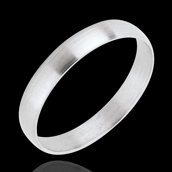 « L'Atelier » nº 20379 - Alliance 3 mm Or blanc toilé 750 ‰ (18 carats) - Fin