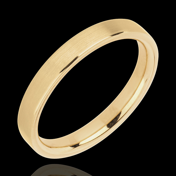 « L'Atelier » n. 20467 - Fede nuziale 3 mm Oro giallo rigato 18 carati (750) - Piatto