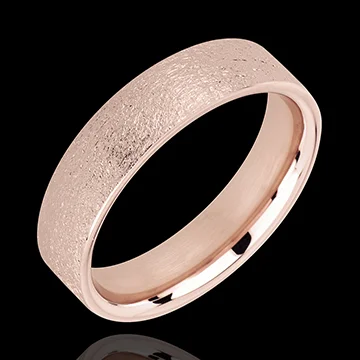 « L'Atelier » nº 20485 - Alliance 5 mm Or rose brossé 750 ‰ (18 carats) - Ruban