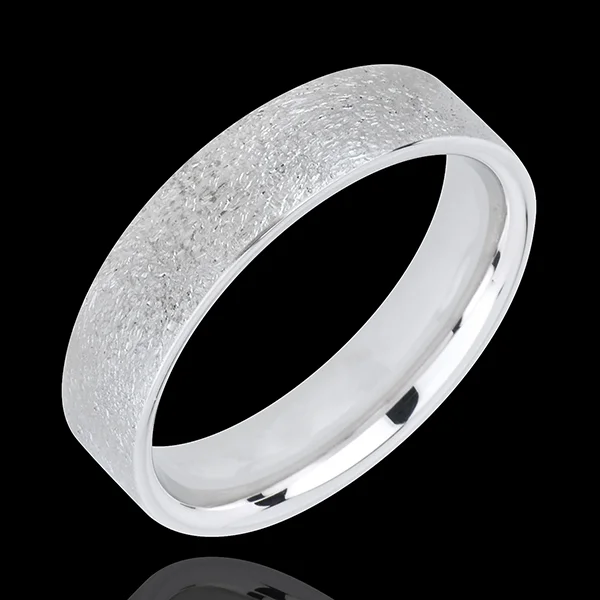 « L'Atelier » n.º 20501 - Anillo de matrimonio 5 mm Oro blanco rugoso 18 quilates (750) - Cinta