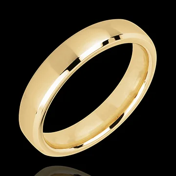 « L'Atelier » nº 20732 - Alliance 4 mm Or jaune poli 750 ‰ (18 carats) - Bombée