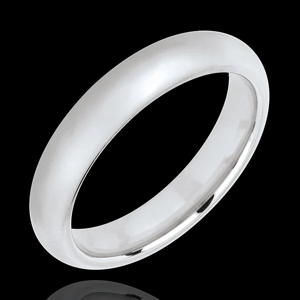 « L'Atelier » nº 21052 - Alliance 4 mm Or blanc poli 750 ‰ (18 carats) - Confort