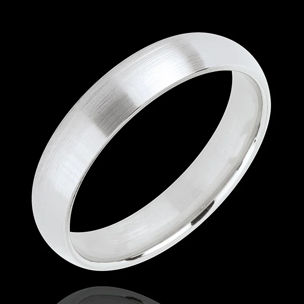 « L'Atelier » nº 32068 - Alliance 4 mm Or blanc toilé 375 ‰ (9 carats) - Standard