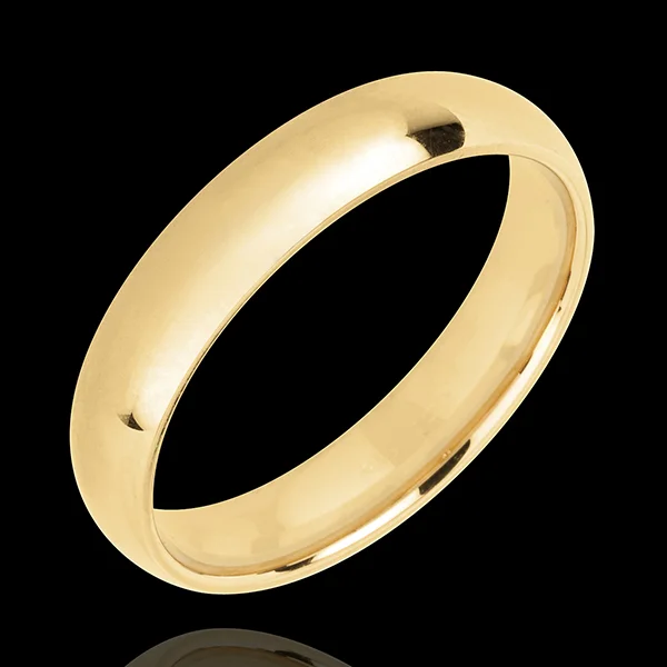 « L'Atelier » Nº20012 - Wedding rings 4 mm Yellow gold polished 18 carats - Court