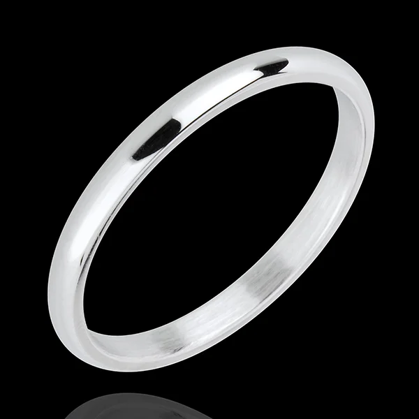 « L'Atelier » Nº20018 - Wedding rings 2 mm White gold polished 18 carats - Court