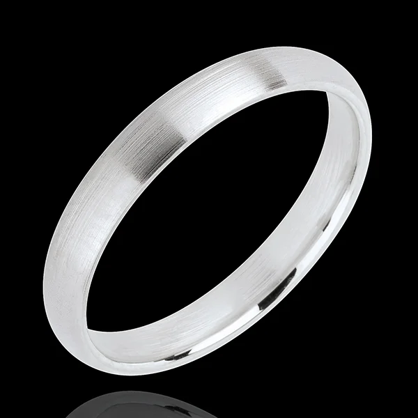 « L'Atelier » Nº20067 - Wedding rings 3 mm White gold threaded 18 carats - Court