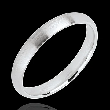 « L'Atelier » Nº20067 - Wedding rings 3 mm White gold threaded 18 carats - Court