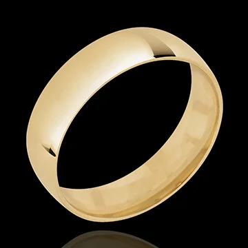 « L'Atelier » Nº20325 - Wedding rings 5 mm Yellow gold polished 18 carats - D-shaped
