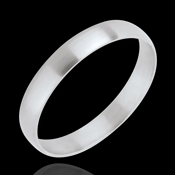 « L'Atelier » Nº20331 - Wedding rings 3 mm White gold polished 18 carats - D-shaped