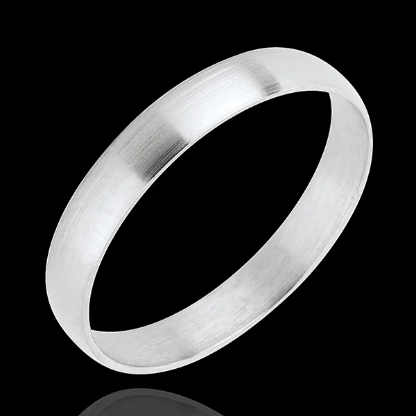 « L'Atelier » Nº20379 - Alliance 3 mm Or blanc toilé 18 carats - Fin