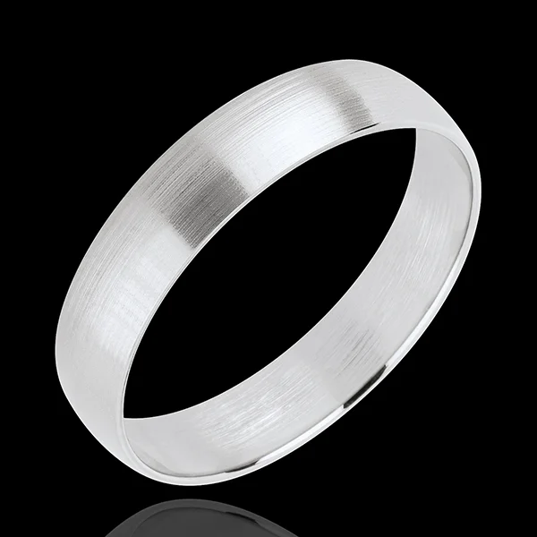 « L'Atelier » Nº20380 - Wedding rings 4 mm White gold threaded 18 carats - D-shaped