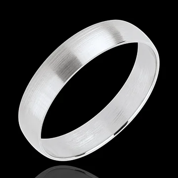 « L'Atelier » Nº20380 - Wedding rings 4 mm White gold threaded 18 carats - D-shaped