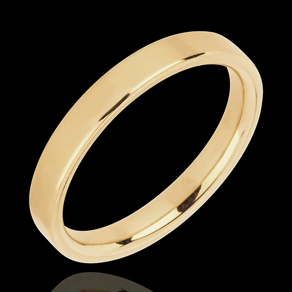 « L'Atelier » Nº20419 - Wedding rings 3 mm Yellow gold polished 18 carats - Ribbon