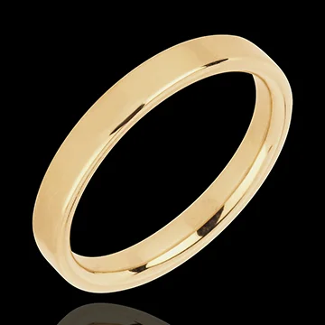 « L'Atelier » Nº20419 - Wedding rings 3 mm Yellow gold polished 18 carats - Ribbon