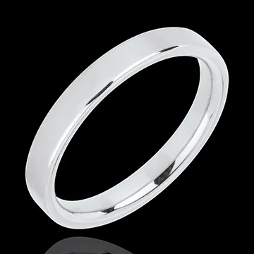 « L'Atelier » Nº20427 - Wedding rings 3 mm White gold polished 18 carats - Ribbon