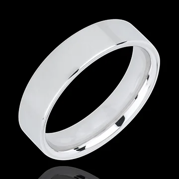 « L'Atelier » Nº20429 - Trauring 5 mm Weißgold poliert 750/-(18Kt) - Band