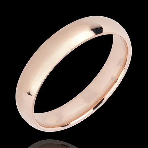« L'Atelier » Nº32004 - Wedding rings 4 mm Pink gold polished 9 carats - Court