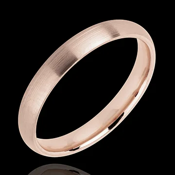 « L'Atelier » Nº32051 - Wedding rings 3 mm Pink gold threaded 9 carats - Court