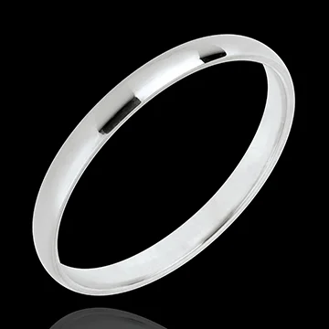 « L'Atelier » Nº32330 - Wedding rings 2 mm White gold polished 9 carats - D-shaped