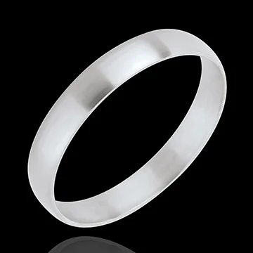 « L'Atelier » Nº32331 - Alliance 3 mm Or blanc poli 9 carats - Fin