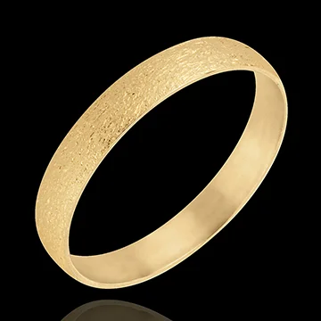 « L'Atelier » Nº32395 - Wedding rings 3 mm Yellow gold brushed 9 carats - D-shaped