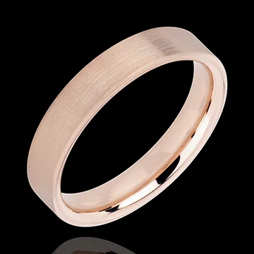 « L'Atelier » Nº32460 - Wedding rings 4 mm Pink gold threaded 9 carats - Ribbon