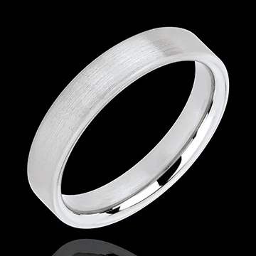 « L'Atelier » Nº32476 - Wedding rings 4 mm White gold threaded 9 carats - Ribbon