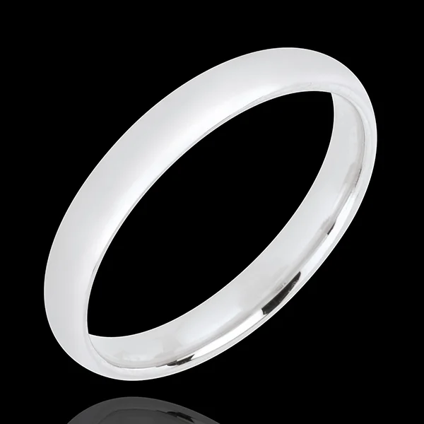 « L'Atelier » No. 20019 - Wedding rings 3 mm White gold polished 18ct (750) - Court